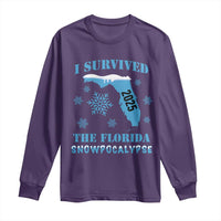Funny I Survived The Florida Snowpocalypse 2025 Long Sleeve Shirt Snowflakes