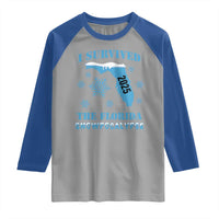 Funny I Survived The Florida Snowpocalypse 2025 Raglan Shirt Snowflakes