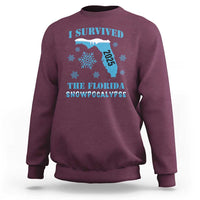 Funny I Survived The Florida Snowpocalypse 2025 Sweatshirt Snowflakes