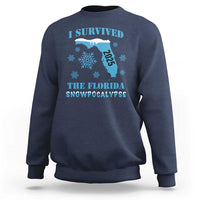 Funny I Survived The Florida Snowpocalypse 2025 Sweatshirt Snowflakes