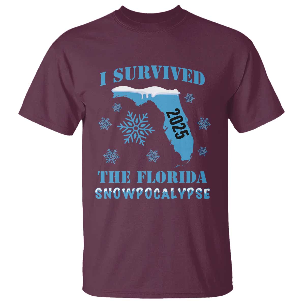 Funny I Survived The Florida Snowpocalypse 2025 T Shirt Snowflakes