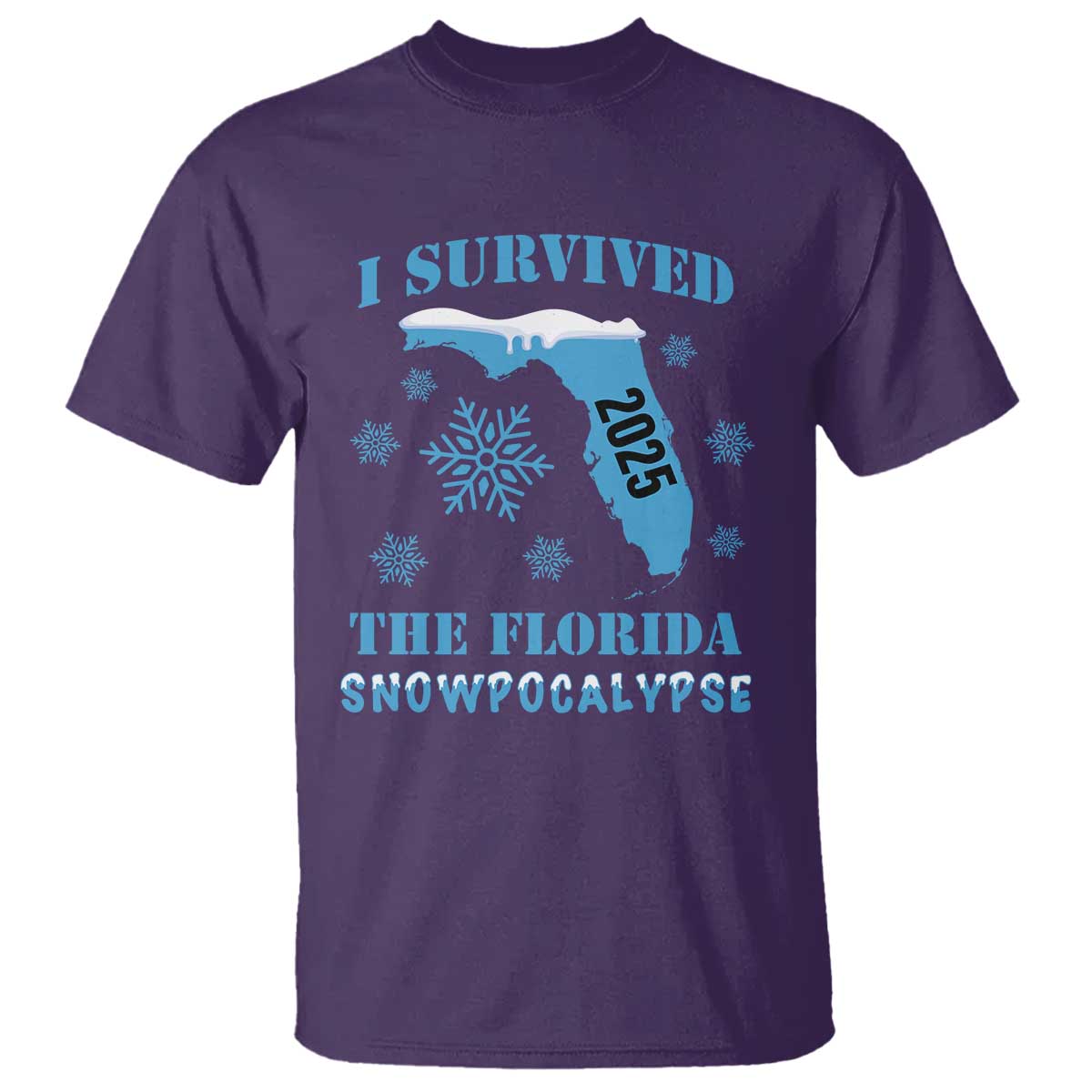 Funny I Survived The Florida Snowpocalypse 2025 T Shirt Snowflakes