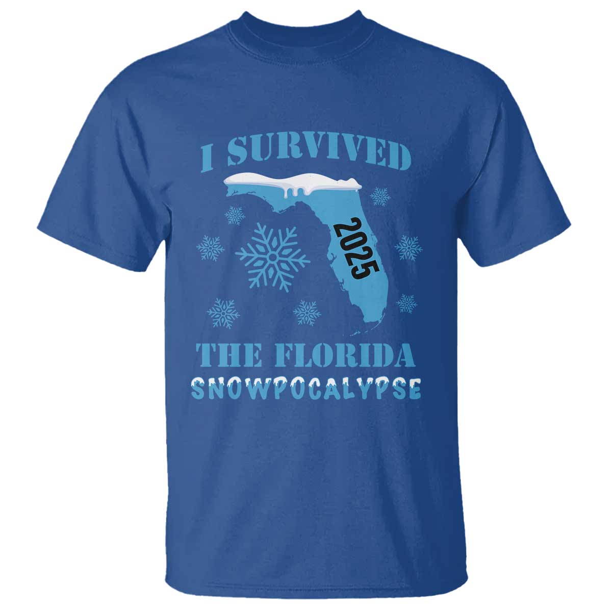 Funny I Survived The Florida Snowpocalypse 2025 T Shirt Snowflakes
