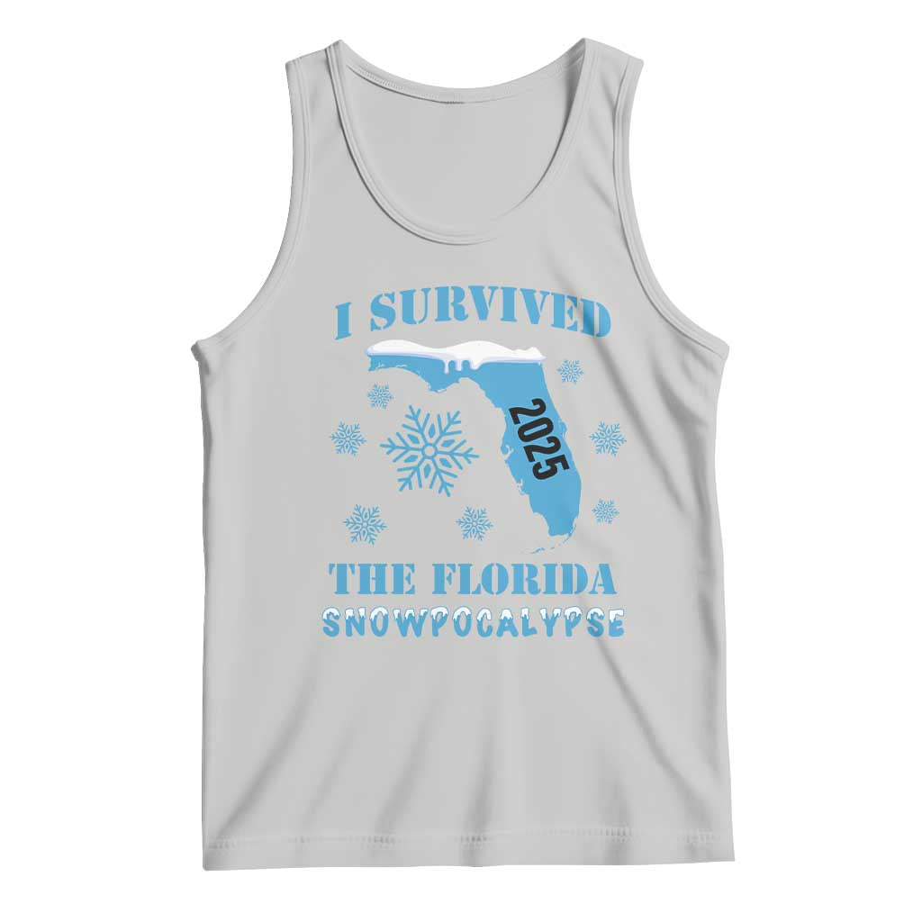 Funny I Survived The Florida Snowpocalypse 2025 Tank Top Snowflakes