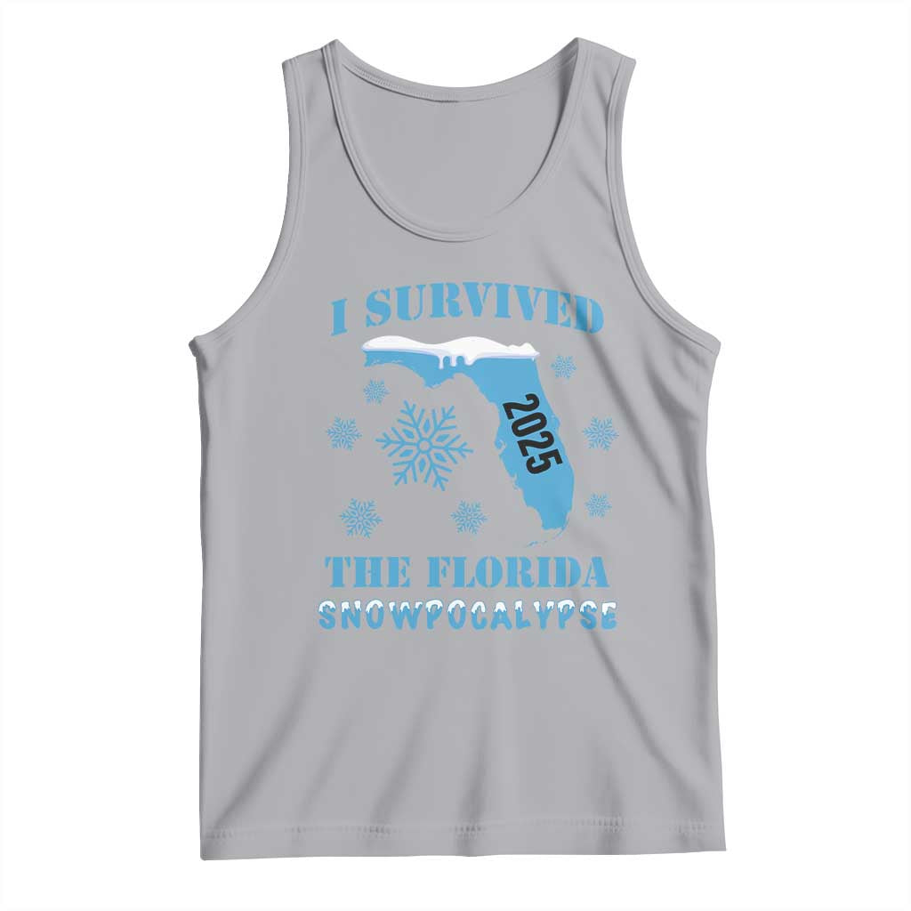 Funny I Survived The Florida Snowpocalypse 2025 Tank Top Snowflakes