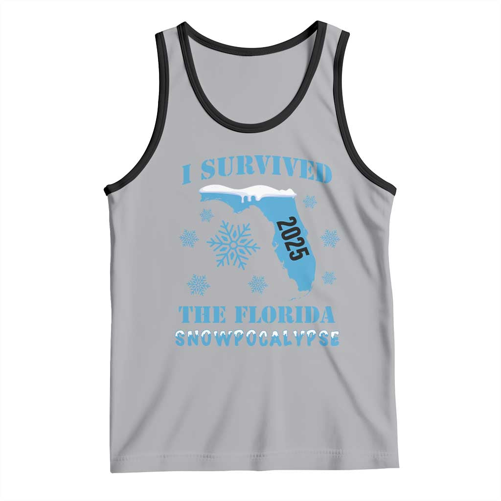 Funny I Survived The Florida Snowpocalypse 2025 Tank Top Snowflakes