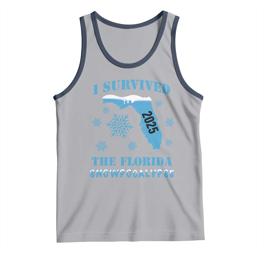 Funny I Survived The Florida Snowpocalypse 2025 Tank Top Snowflakes