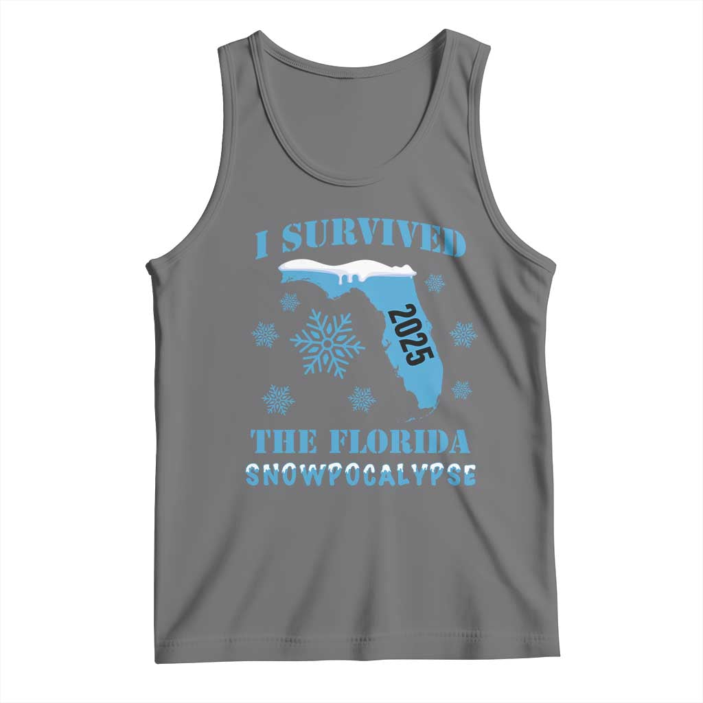 Funny I Survived The Florida Snowpocalypse 2025 Tank Top Snowflakes