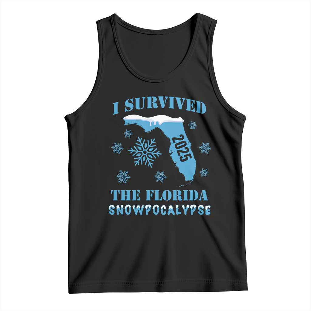 Funny I Survived The Florida Snowpocalypse 2025 Tank Top Snowflakes