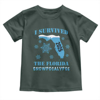 Funny I Survived The Florida Snowpocalypse 2025 Toddler T Shirt Snowflakes