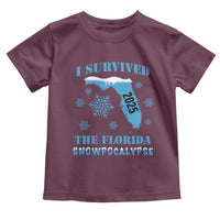Funny I Survived The Florida Snowpocalypse 2025 Toddler T Shirt Snowflakes