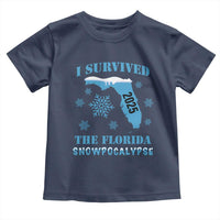 Funny I Survived The Florida Snowpocalypse 2025 Toddler T Shirt Snowflakes