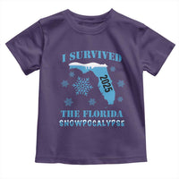 Funny I Survived The Florida Snowpocalypse 2025 Toddler T Shirt Snowflakes