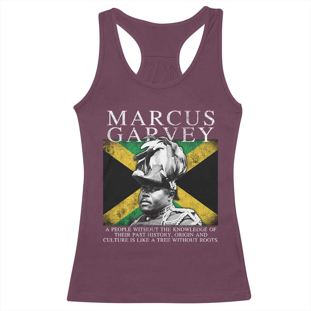 Marcus Garvey Quote Racerback Tank Top A People Without The Knowledge Of Their Past History Origin And Culture Jamaican Flag