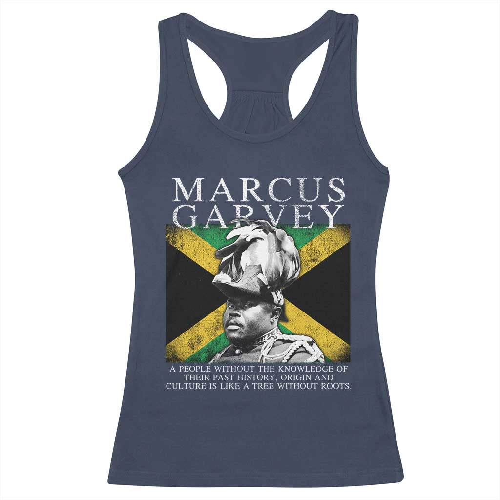 Marcus Garvey Quote Racerback Tank Top A People Without The Knowledge Of Their Past History Origin And Culture Jamaican Flag