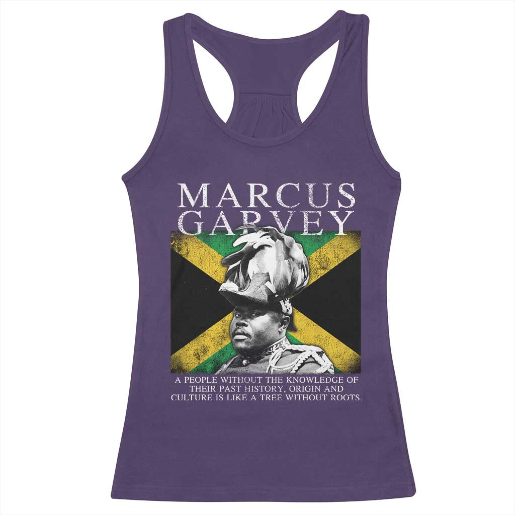Marcus Garvey Quote Racerback Tank Top A People Without The Knowledge Of Their Past History Origin And Culture Jamaican Flag