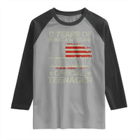 Funny 13th Birthday Raglan Shirt Vintage 2012 Official Teenager 13 Years Of Being Awesome USA Flag
