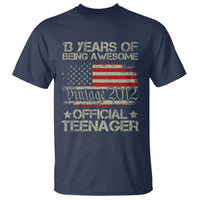 Funny 13th Birthday T Shirt Vintage 2012 Official Teenager 13 Years Of Being Awesome USA Flag