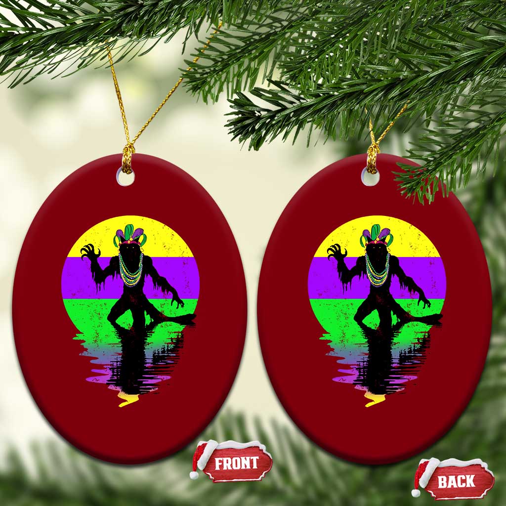 Funny Mardi Gras Rougarou Ceramic Ornament Beads Carnival Cryptids Of Louisiana