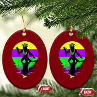 Funny Mardi Gras Rougarou Ceramic Ornament Beads Carnival Cryptids Of Louisiana