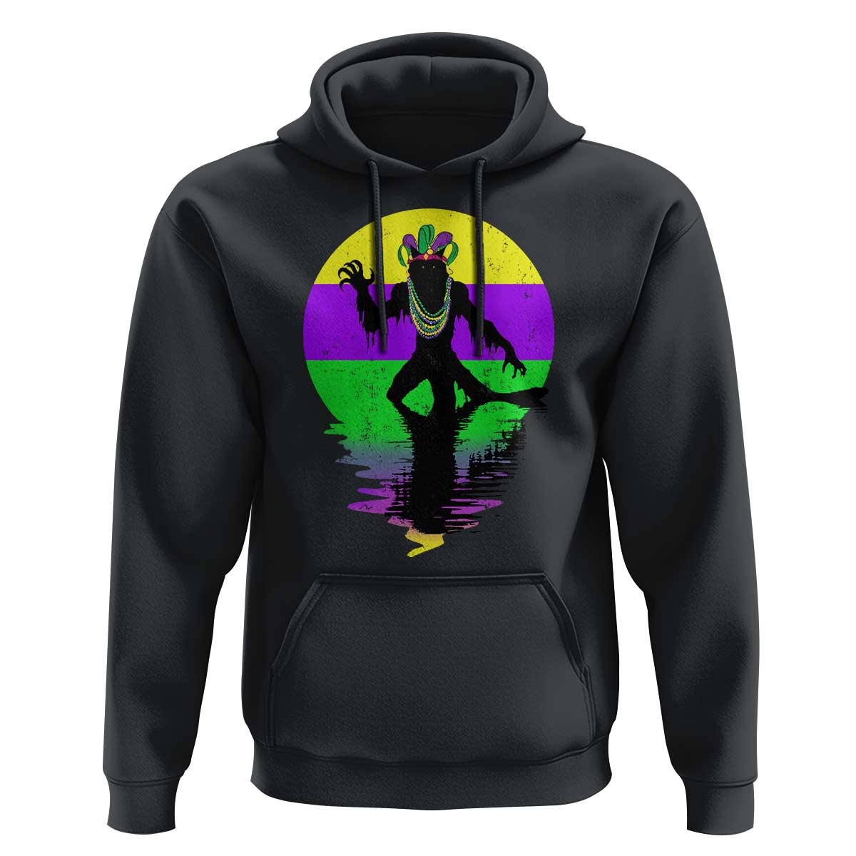Funny Mardi Gras Rougarou Hoodie Beads Carnival Cryptids Of Louisiana