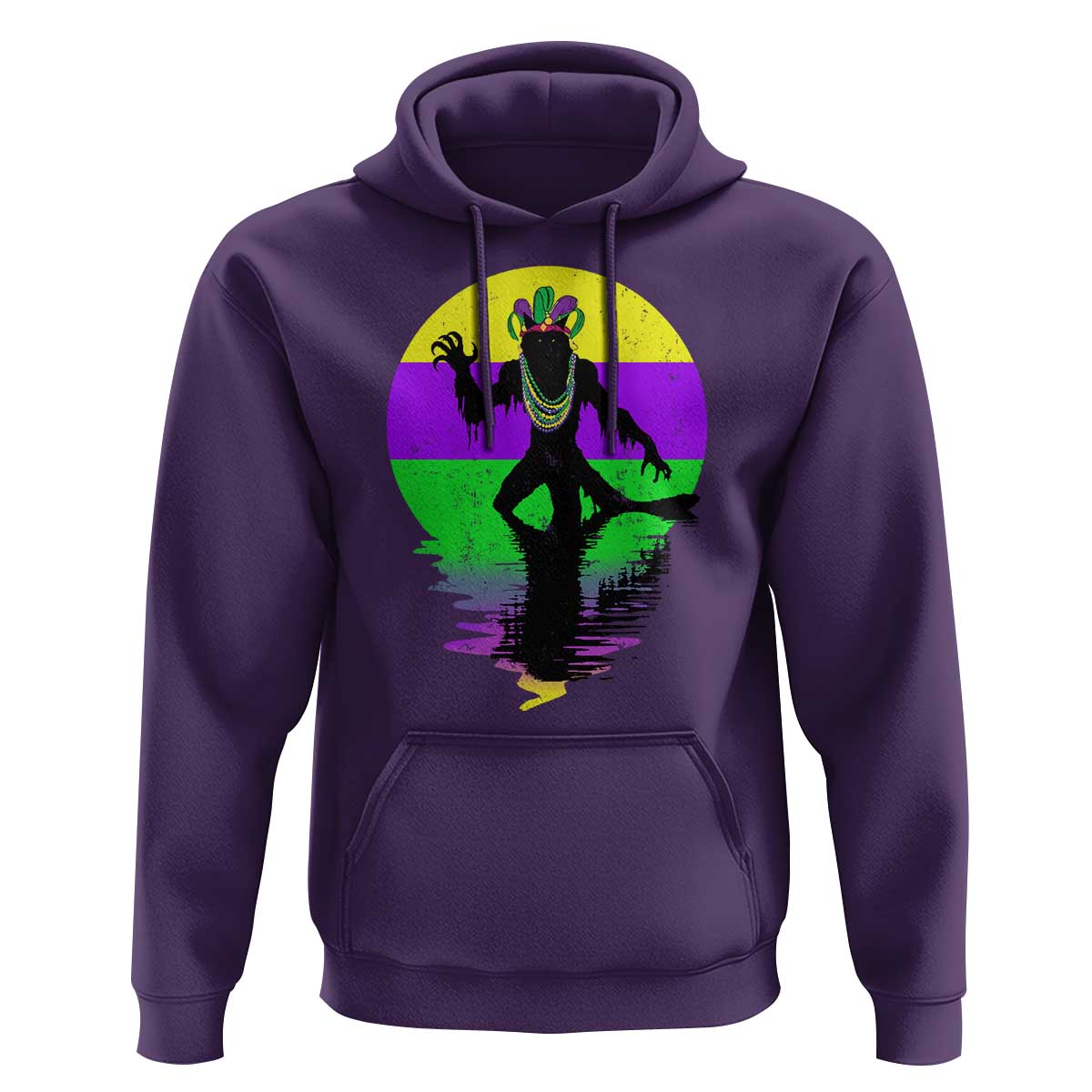 Funny Mardi Gras Rougarou Hoodie Beads Carnival Cryptids Of Louisiana