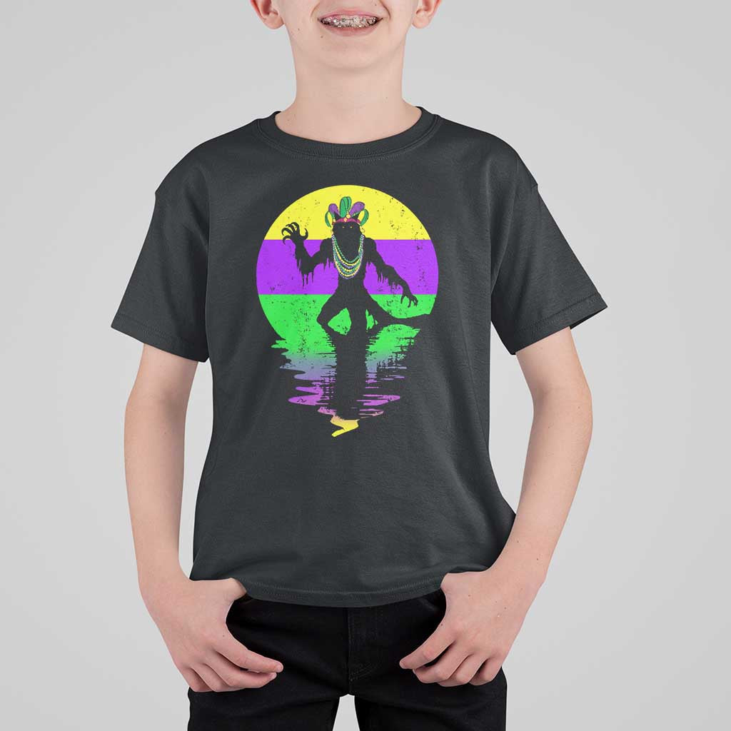 Funny Mardi Gras Rougarou T Shirt For Kid Beads Carnival Cryptids Of Louisiana