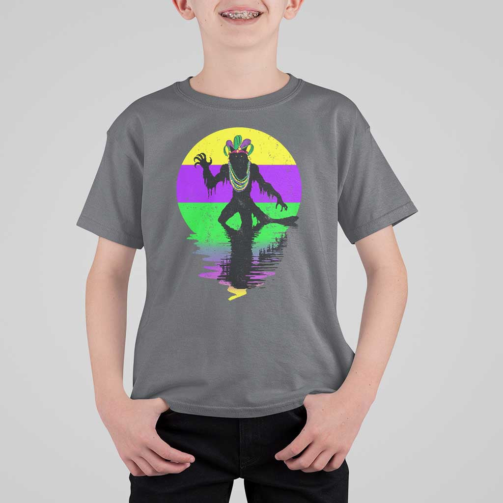 Funny Mardi Gras Rougarou T Shirt For Kid Beads Carnival Cryptids Of Louisiana