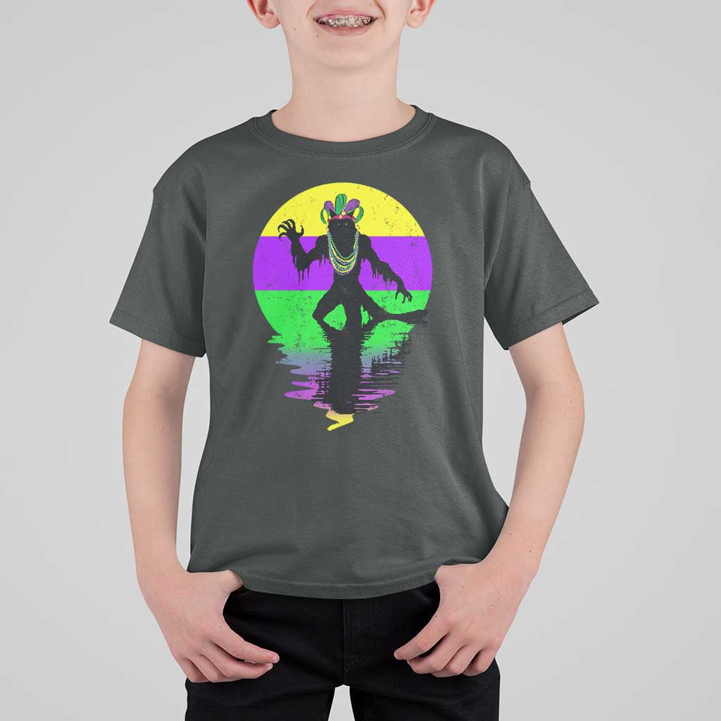Funny Mardi Gras Rougarou T Shirt For Kid Beads Carnival Cryptids Of Louisiana