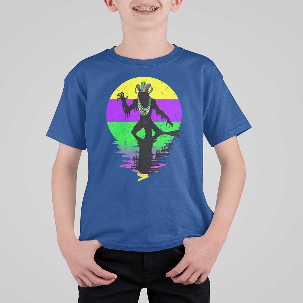 Funny Mardi Gras Rougarou T Shirt For Kid Beads Carnival Cryptids Of Louisiana