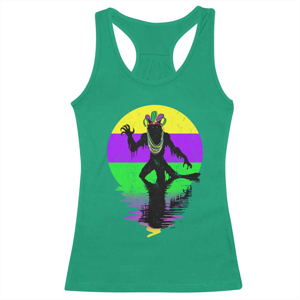 Funny Mardi Gras Rougarou Racerback Tank Top Beads Carnival Cryptids Of Louisiana