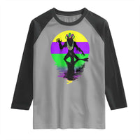 Funny Mardi Gras Rougarou Raglan Shirt Beads Carnival Cryptids Of Louisiana