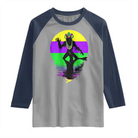 Funny Mardi Gras Rougarou Raglan Shirt Beads Carnival Cryptids Of Louisiana