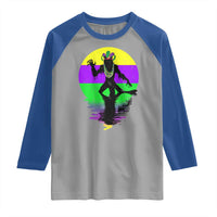 Funny Mardi Gras Rougarou Raglan Shirt Beads Carnival Cryptids Of Louisiana