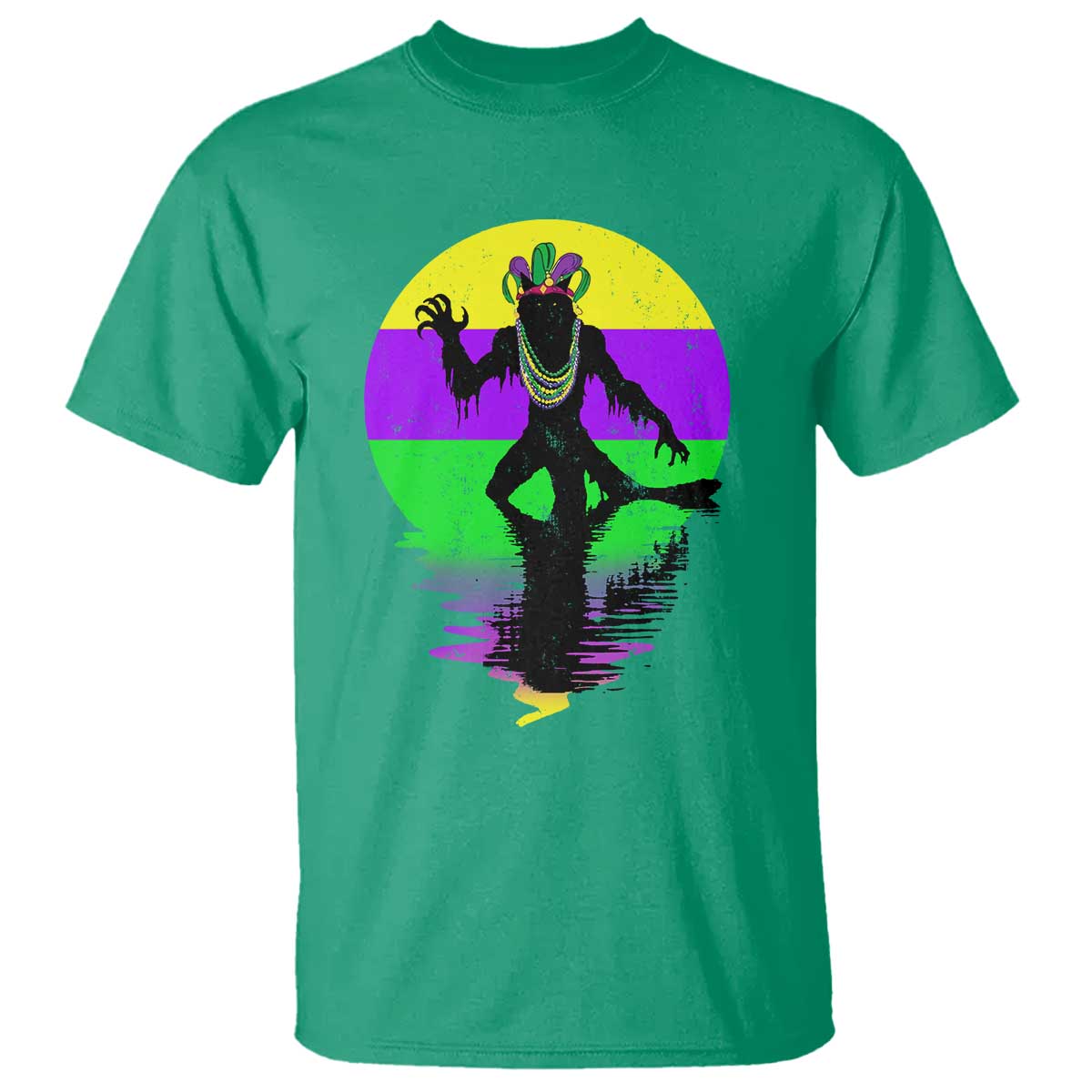 Funny Mardi Gras Rougarou T Shirt Beads Carnival Cryptids Of Louisiana