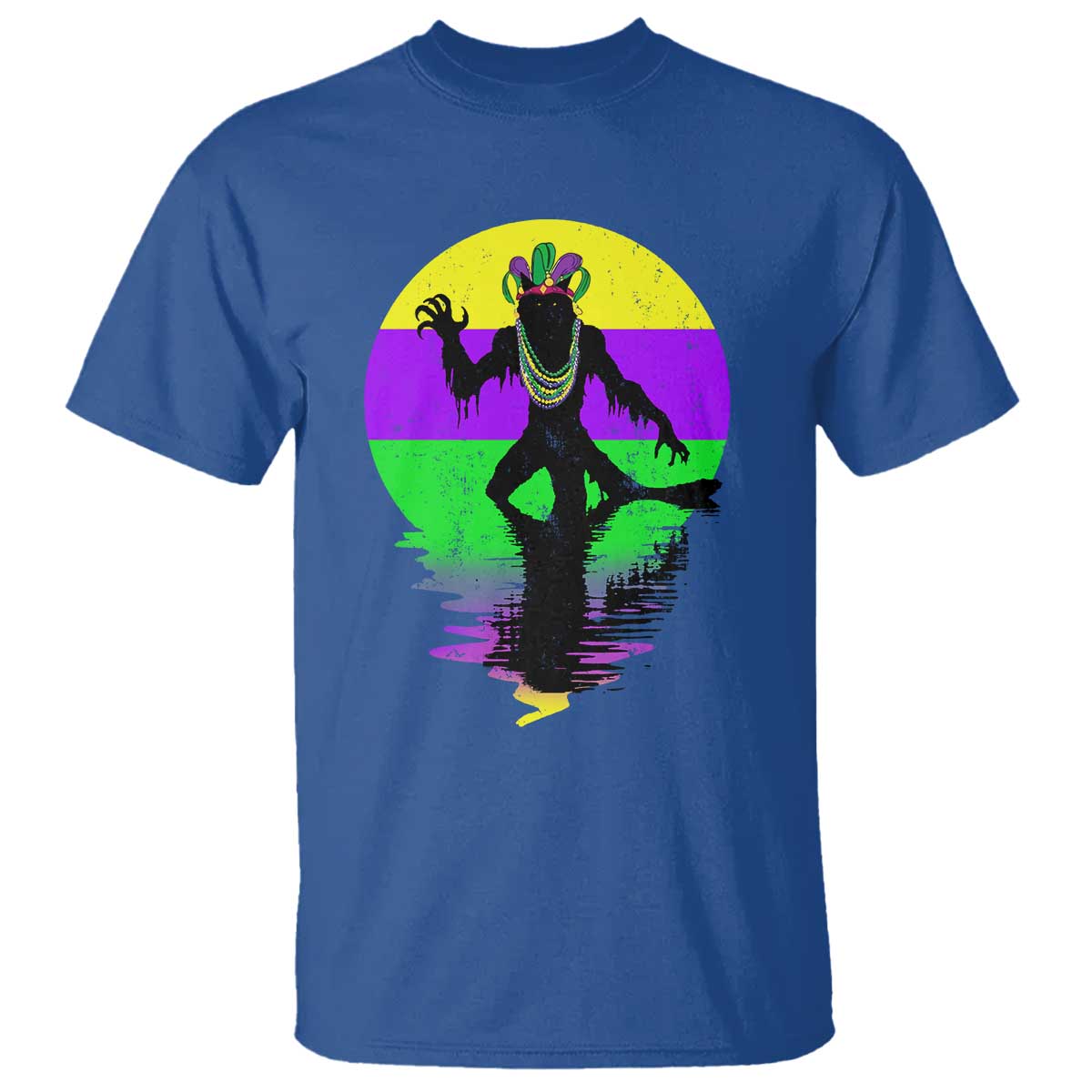 Funny Mardi Gras Rougarou T Shirt Beads Carnival Cryptids Of Louisiana