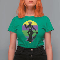 Funny Mardi Gras Rougarou T Shirt For Women Beads Carnival Cryptids Of Louisiana