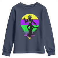 Funny Mardi Gras Rougarou Youth Sweatshirt Beads Carnival Cryptids Of Louisiana