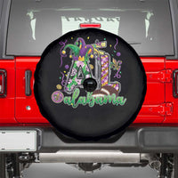Funny Mardi Gras In Alabama AL Spare Tire Cover Moon Pie Jester Hat