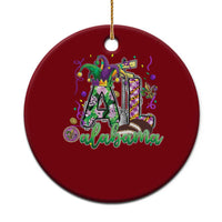 Funny Mardi Gras In Alabama AL Ceramic Ornament Moon Pie Jester Hat