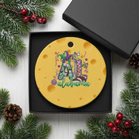 Funny Mardi Gras In Alabama AL Ceramic Ornament Moon Pie Jester Hat