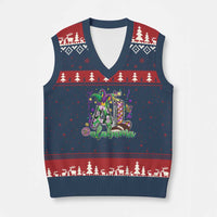 Funny Mardi Gras In Alabama AL V-Neck Knit Sweater Vest Moon Pie Jester Hat