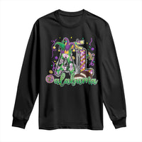 Funny Mardi Gras In Alabama AL Long Sleeve Shirt Moon Pie Jester Hat