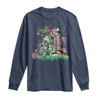 Funny Mardi Gras In Alabama AL Long Sleeve Shirt Moon Pie Jester Hat