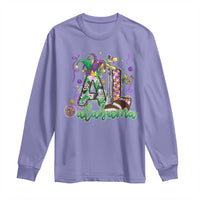 Funny Mardi Gras In Alabama AL Long Sleeve Shirt Moon Pie Jester Hat
