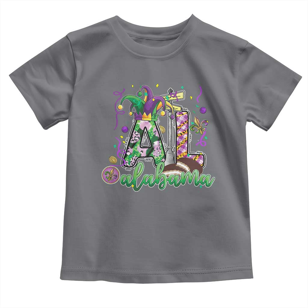 Funny Mardi Gras In Alabama AL Toddler T Shirt Moon Pie Jester Hat