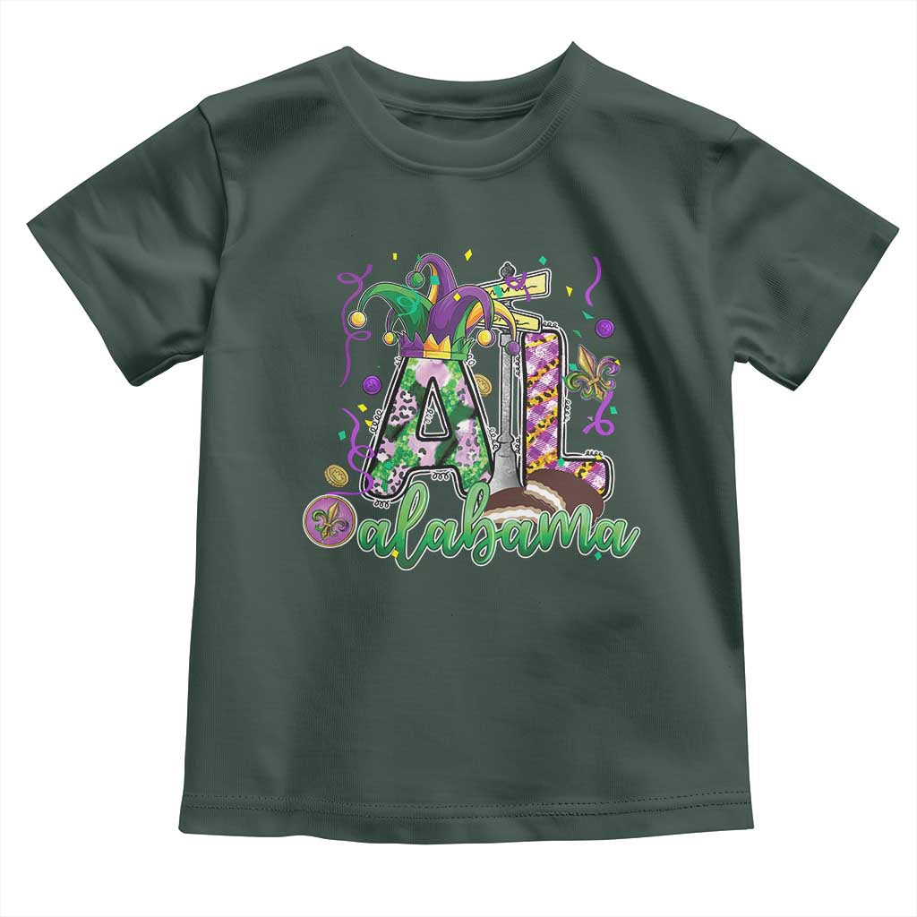 Funny Mardi Gras In Alabama AL Toddler T Shirt Moon Pie Jester Hat