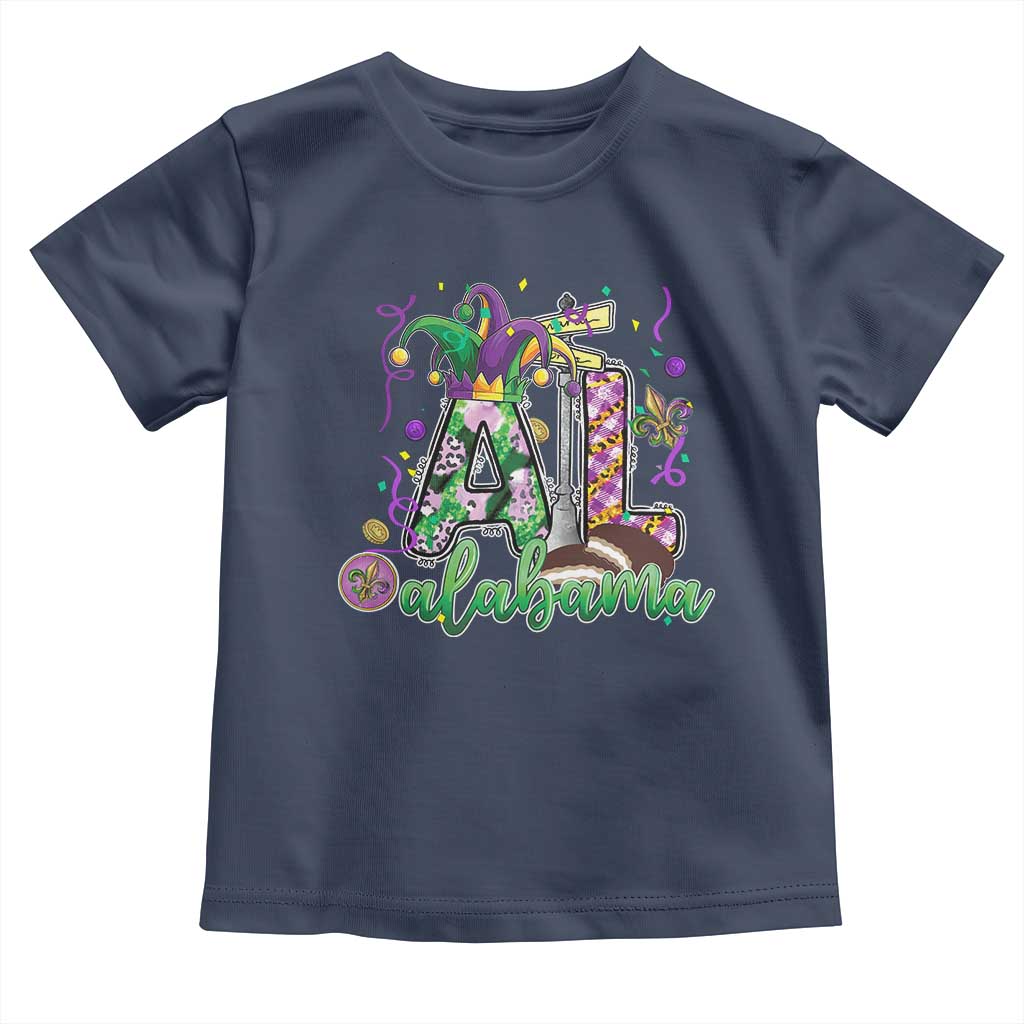Funny Mardi Gras In Alabama AL Toddler T Shirt Moon Pie Jester Hat