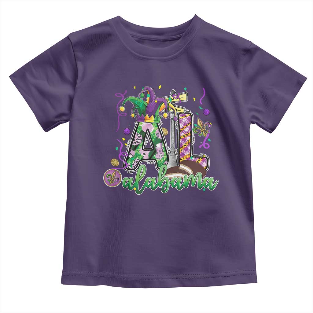 Funny Mardi Gras In Alabama AL Toddler T Shirt Moon Pie Jester Hat