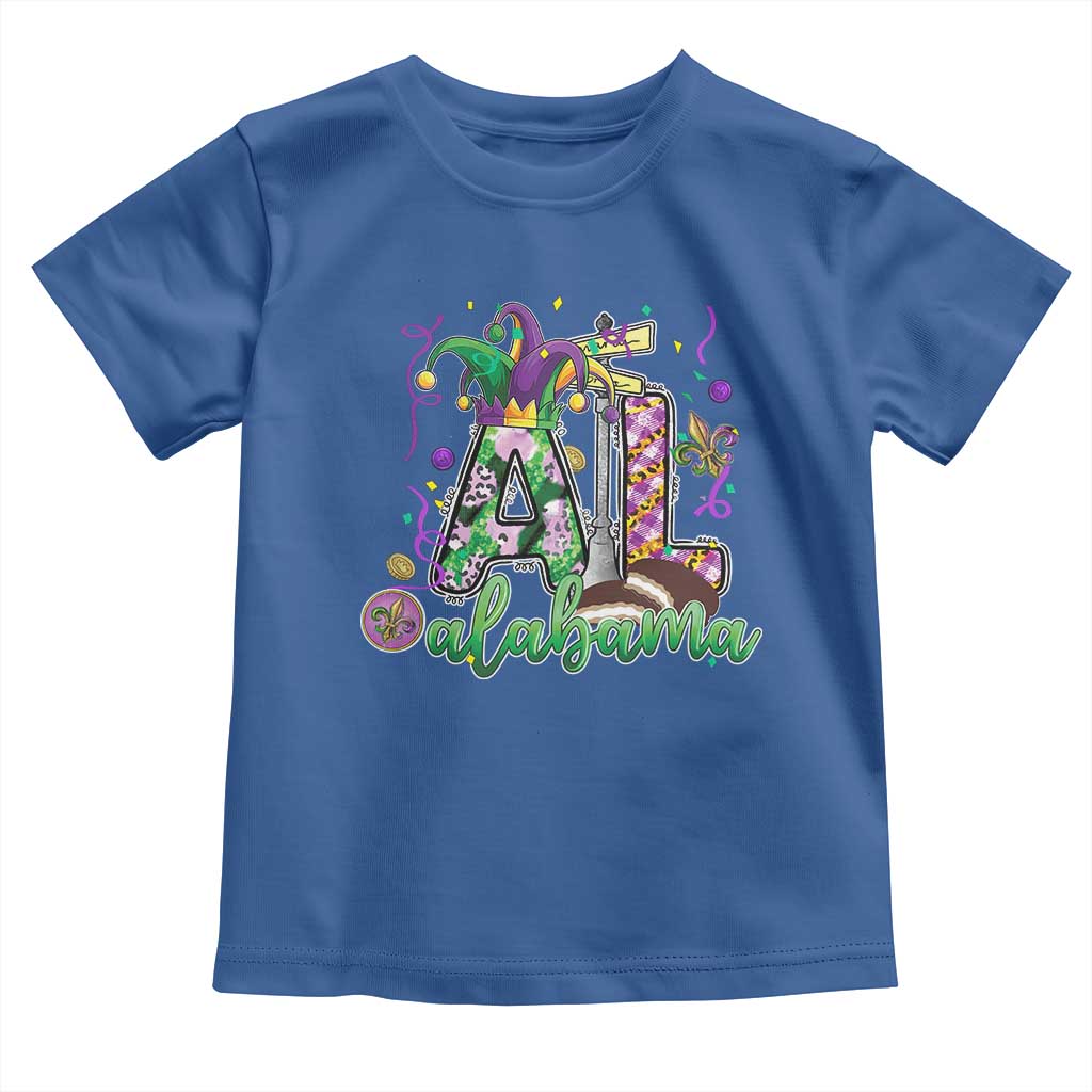 Funny Mardi Gras In Alabama AL Toddler T Shirt Moon Pie Jester Hat